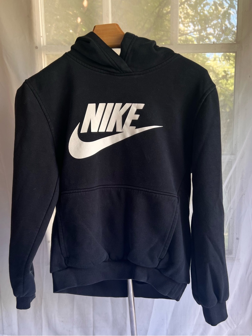 Nike Black Crewneck Sweatshirt with White Swoosh Logo